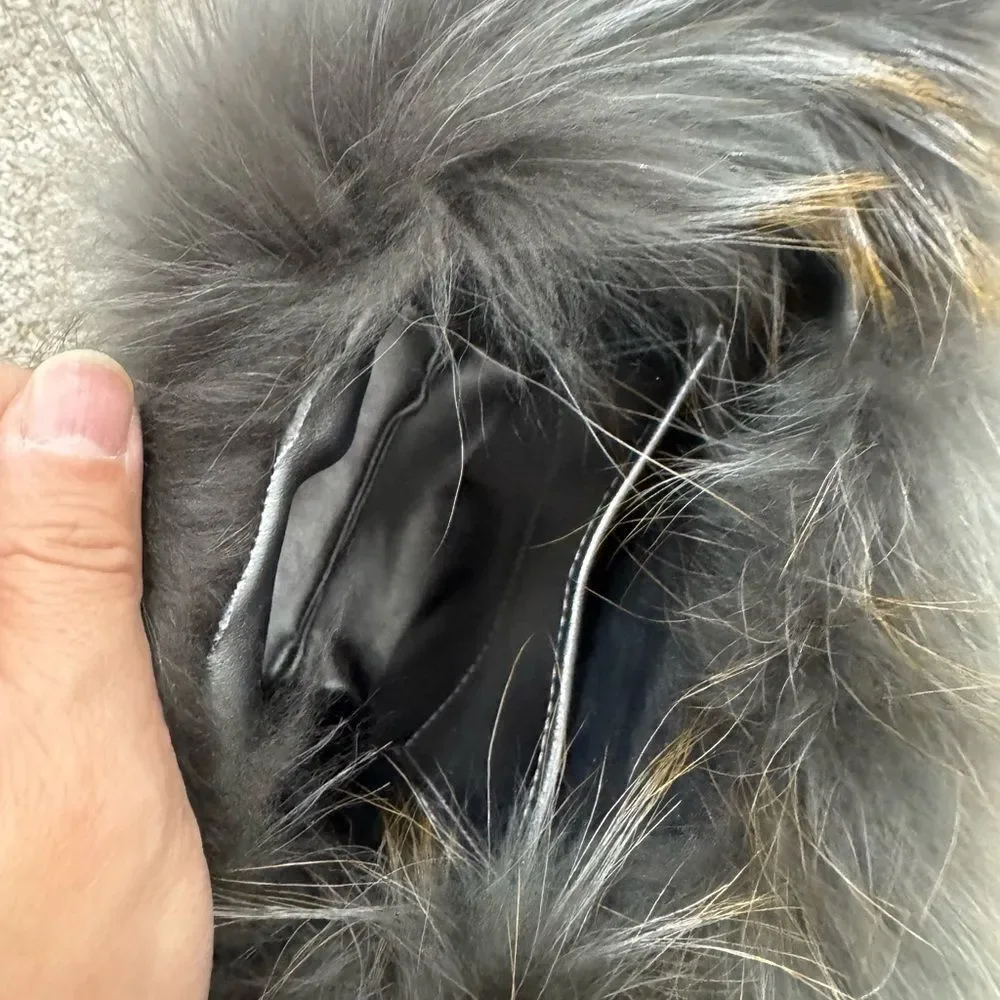 Premium Togo Cowhide with Real Fox Fur Trimmed Handmade Tote Bag/Crossbody